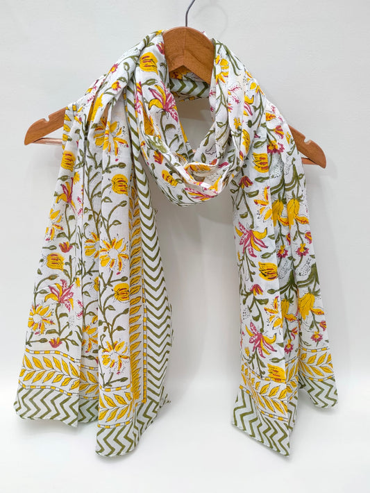 Cotton Dupattas Hand Block Print