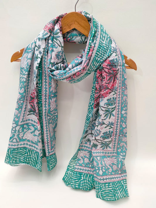 Cotton Dupattas Hand Block Print