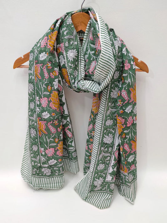 Cotton Dupattas Hand Block Print