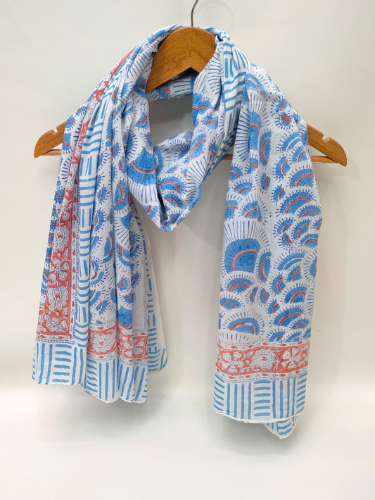 Cotton Dupattas Hand Block Print