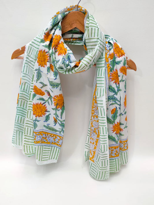 Cotton Dupattas Hand Block Print