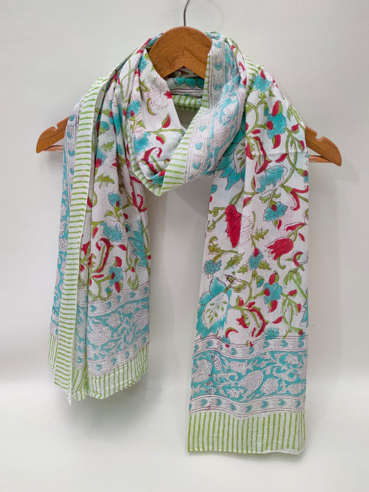 Cotton Dupattas Hand Block Print