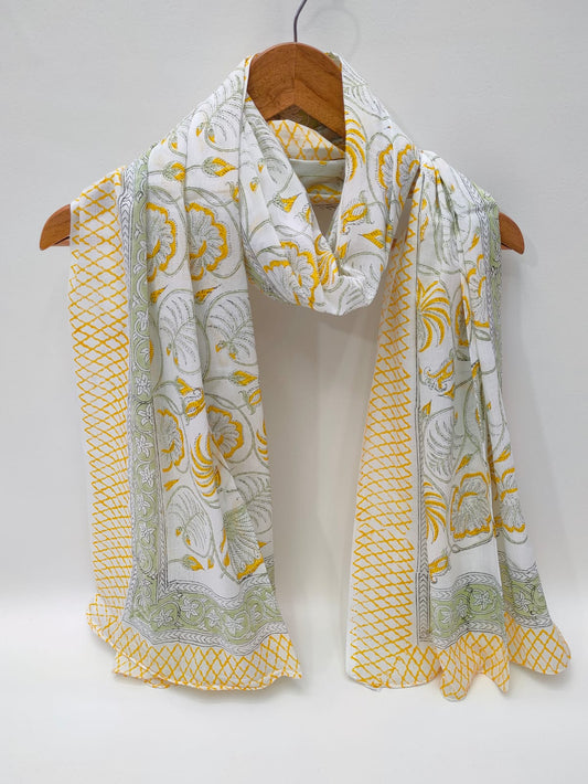 Cotton Dupattas Hand Block Print