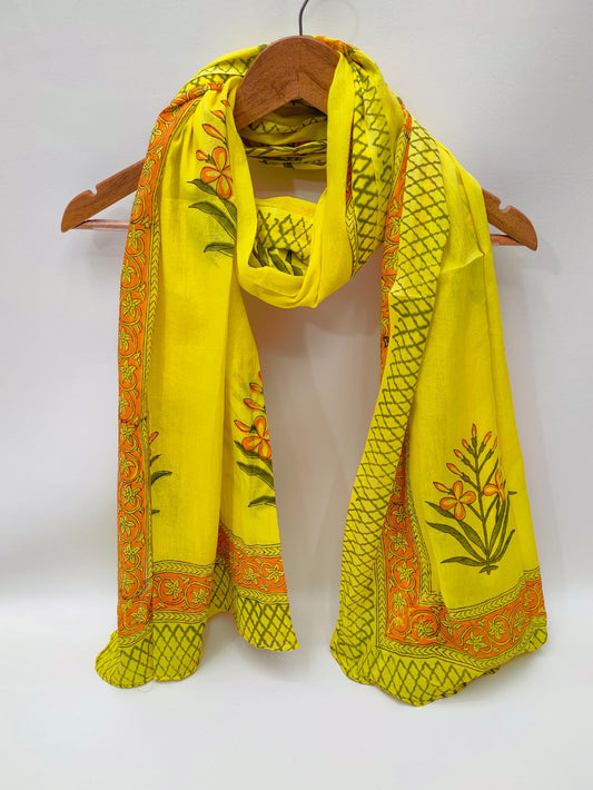 Cotton Dupattas Hand Block Print