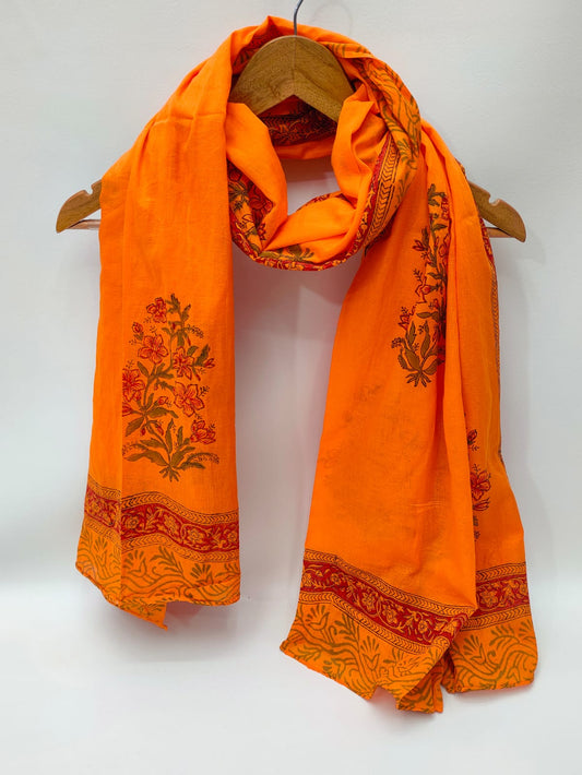 Cotton Dupattas Hand Block Print