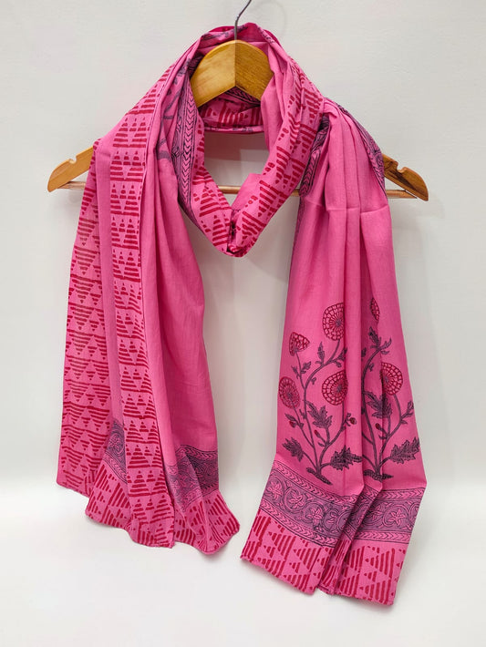 Cotton Dupattas Hand Block Print