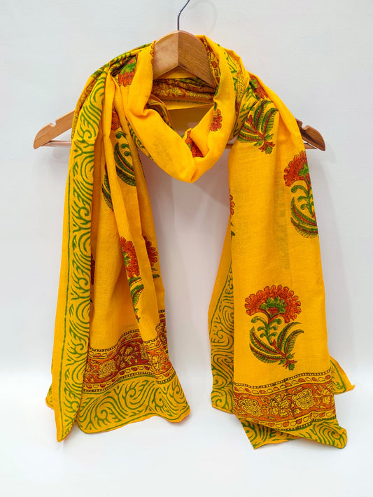 Cotton Dupattas Hand Block Print