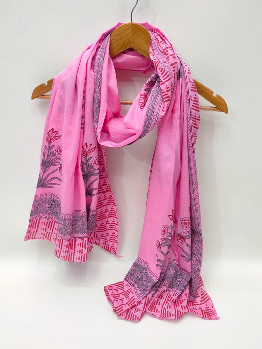 Cotton Dupattas Hand Block Print