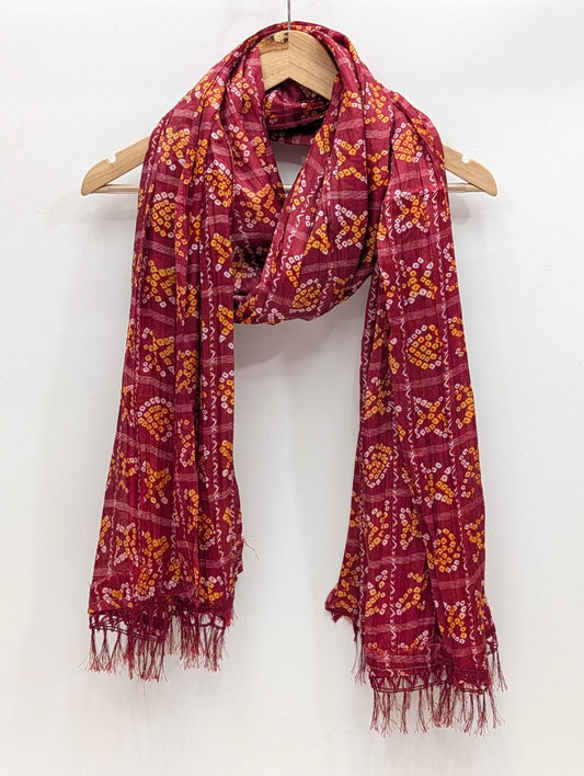 2 Meter Checked Print Stole Jaipur Craft - TSPDSTMPA26