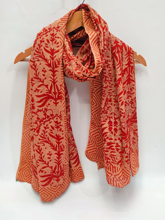 Cotton Stoles Hand block Printed