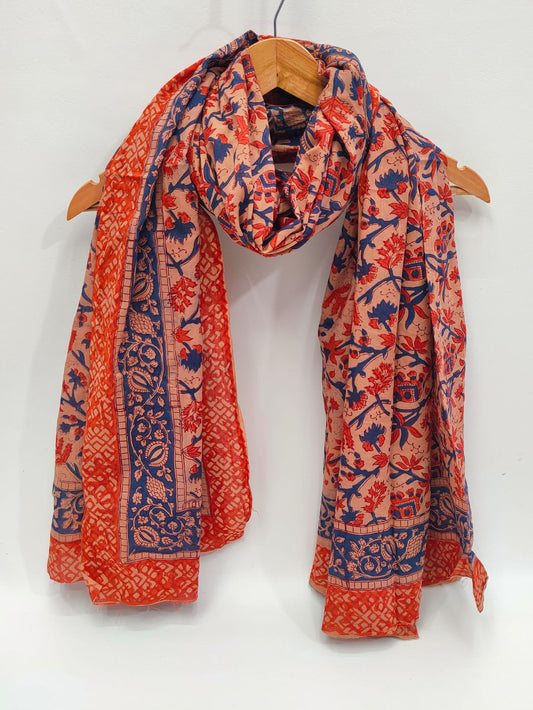 Cotton Stoles Hand block Printed