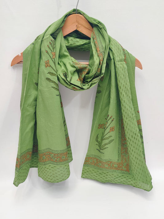 Cotton Stoles Hand block Printed