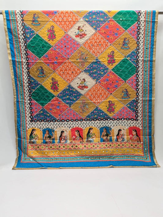 Colorful ethnic motif Chinon dupatta Jaipur