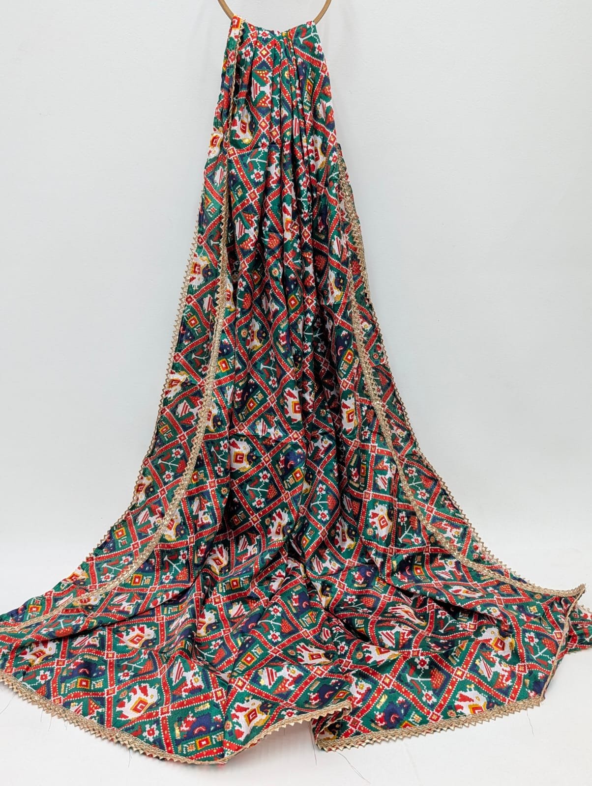 Multicolour ethnic motif Chinon dupatta Jaipur