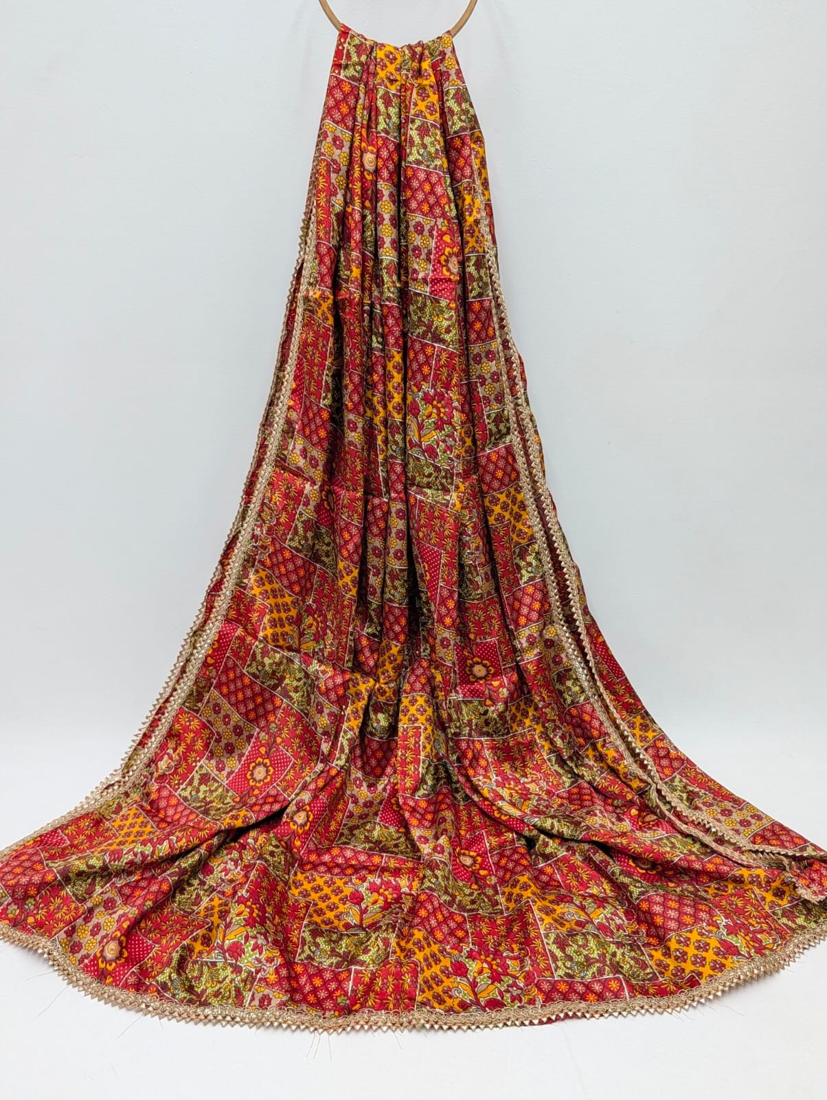 Red ethnic motif Chinon dupatta Jaipur