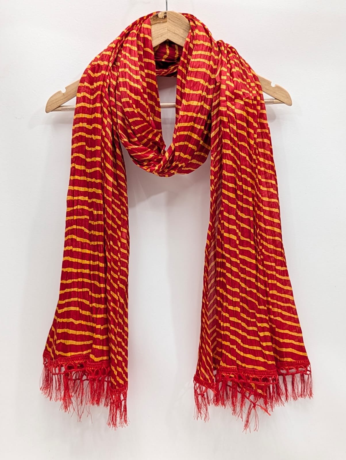 Red striped stole with tassels
