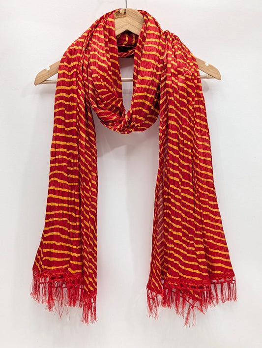 Red striped stole with tassels