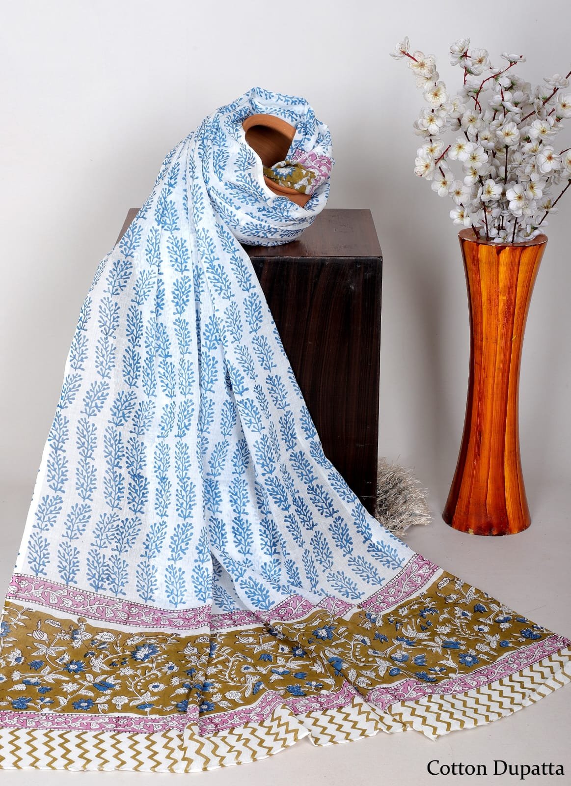 Bagru cotton dupatta