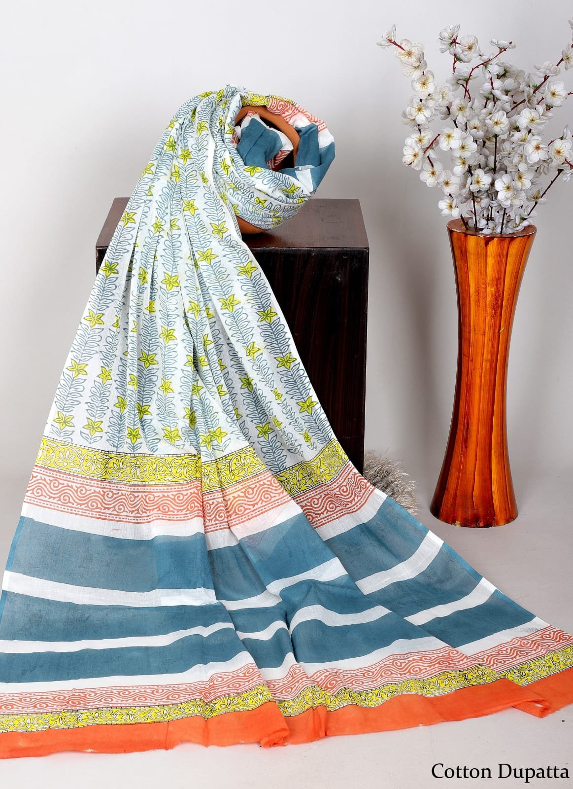 Bagru cotton dupatta