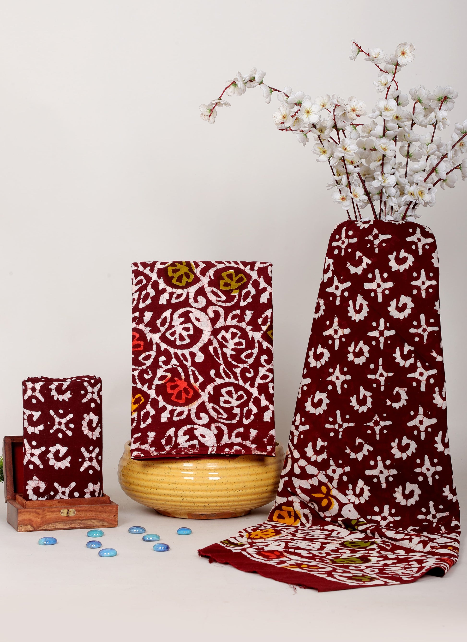 Batik Hand Block Cotton Salwar Suit Set with Cotton Dupatta