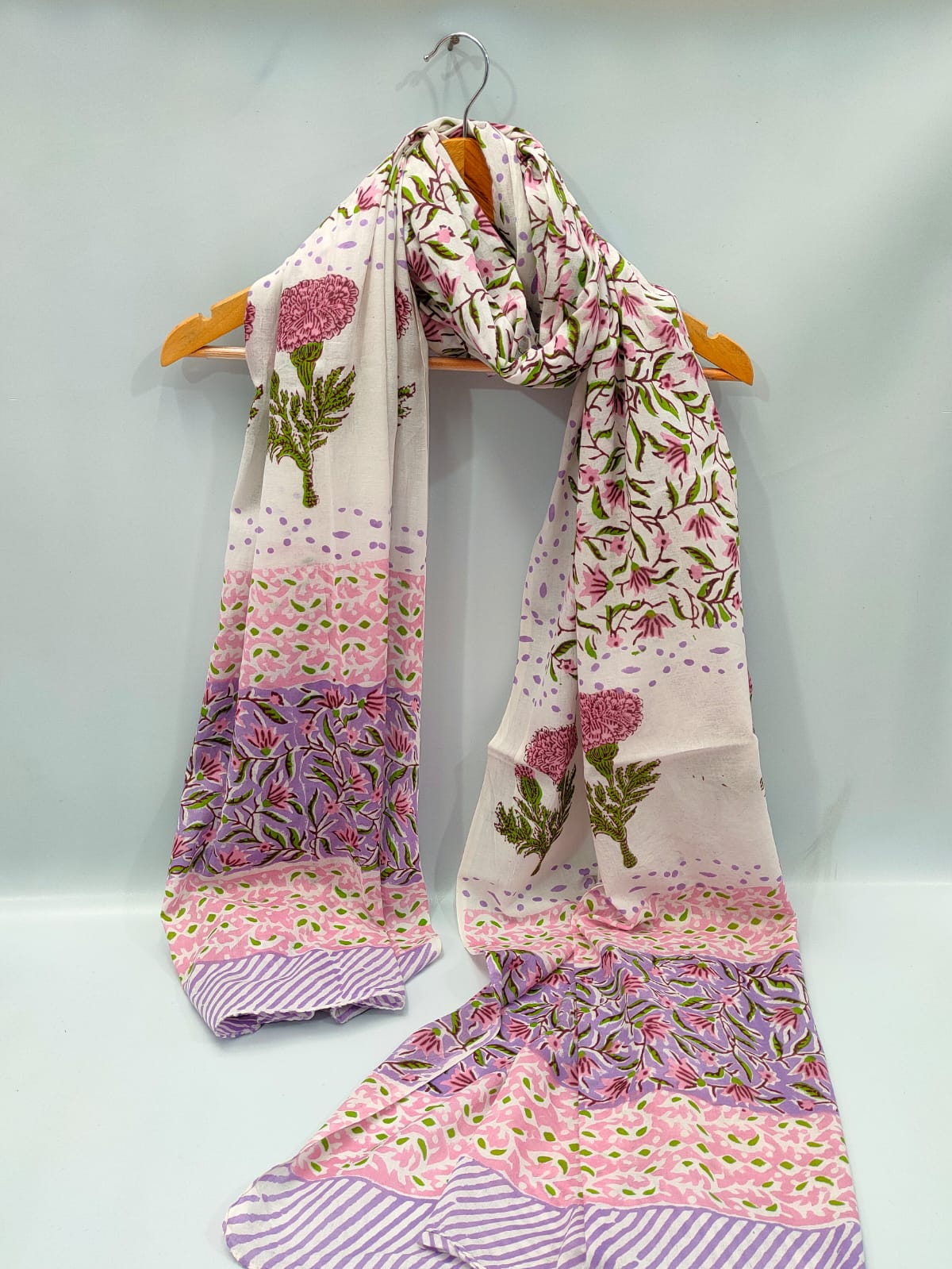 Cotton Dupatta Block Printed