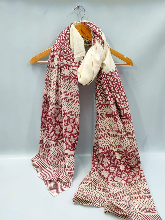 Cotton Dupatta Block Printed