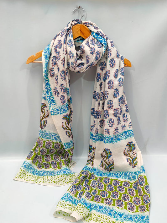 Cotton Dupatta Block Printed