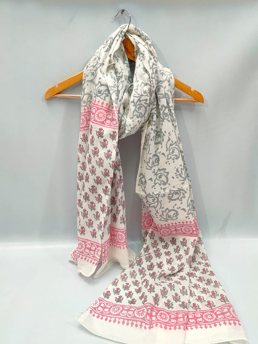 Cotton Dupatta Block Printed