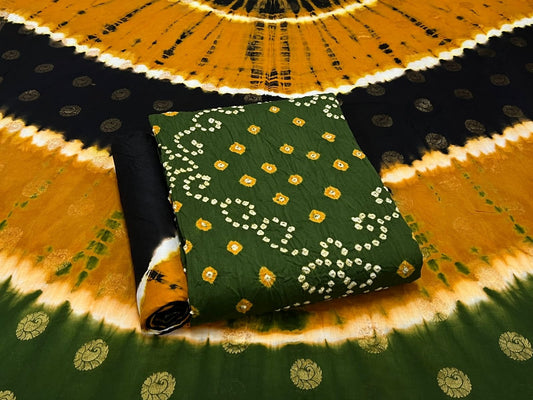 Best quality Bandhani Cotton Suit Set with Cotton Dupatta