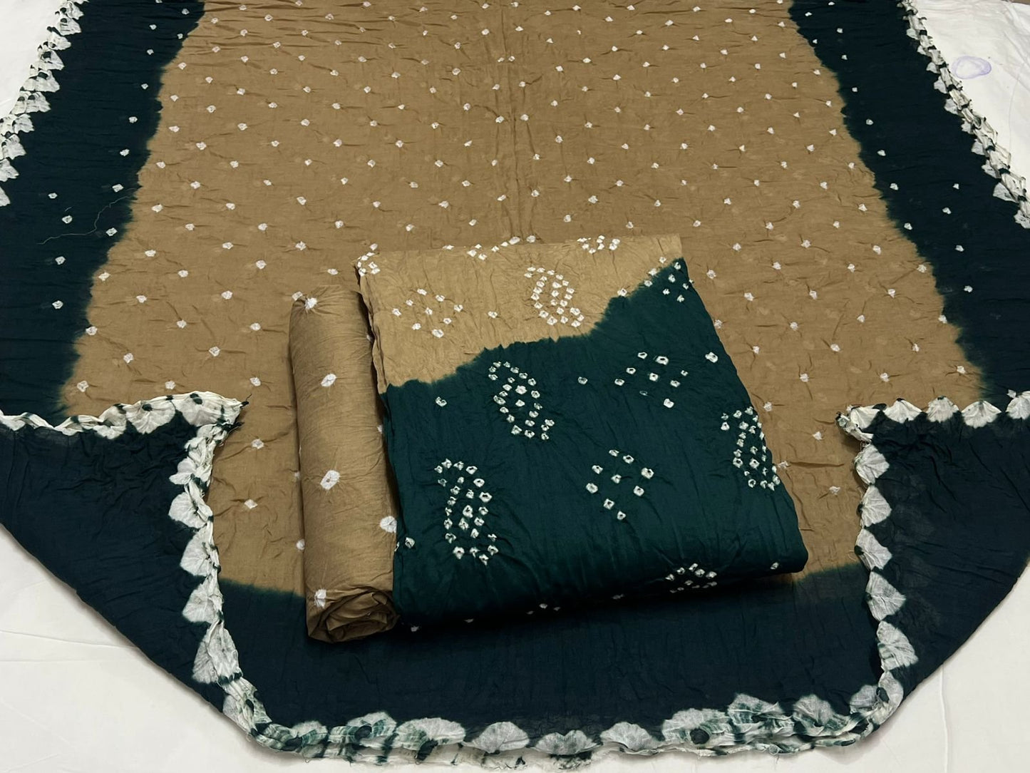 Best quality Bandhani Cotton Suit Set with Cotton Dupatta