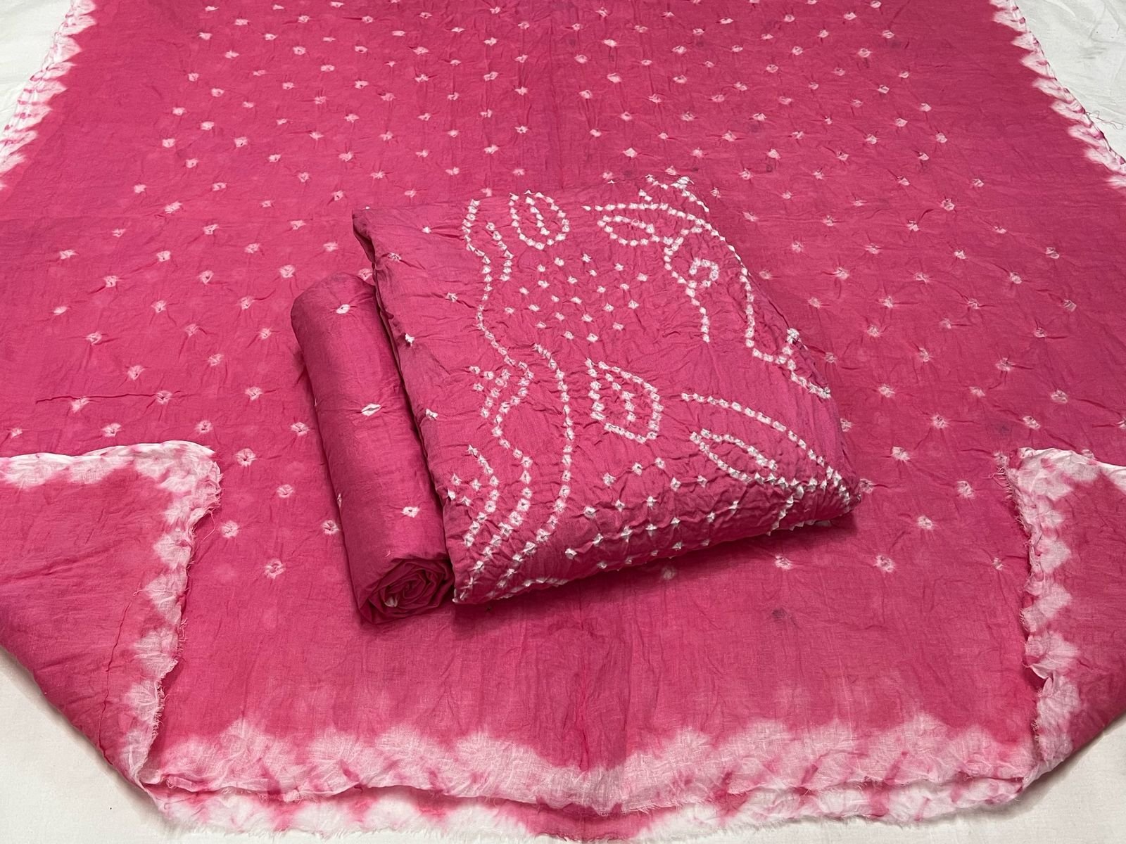 Best quality Bandhani Cotton Suit Set with Cotton Dupatta