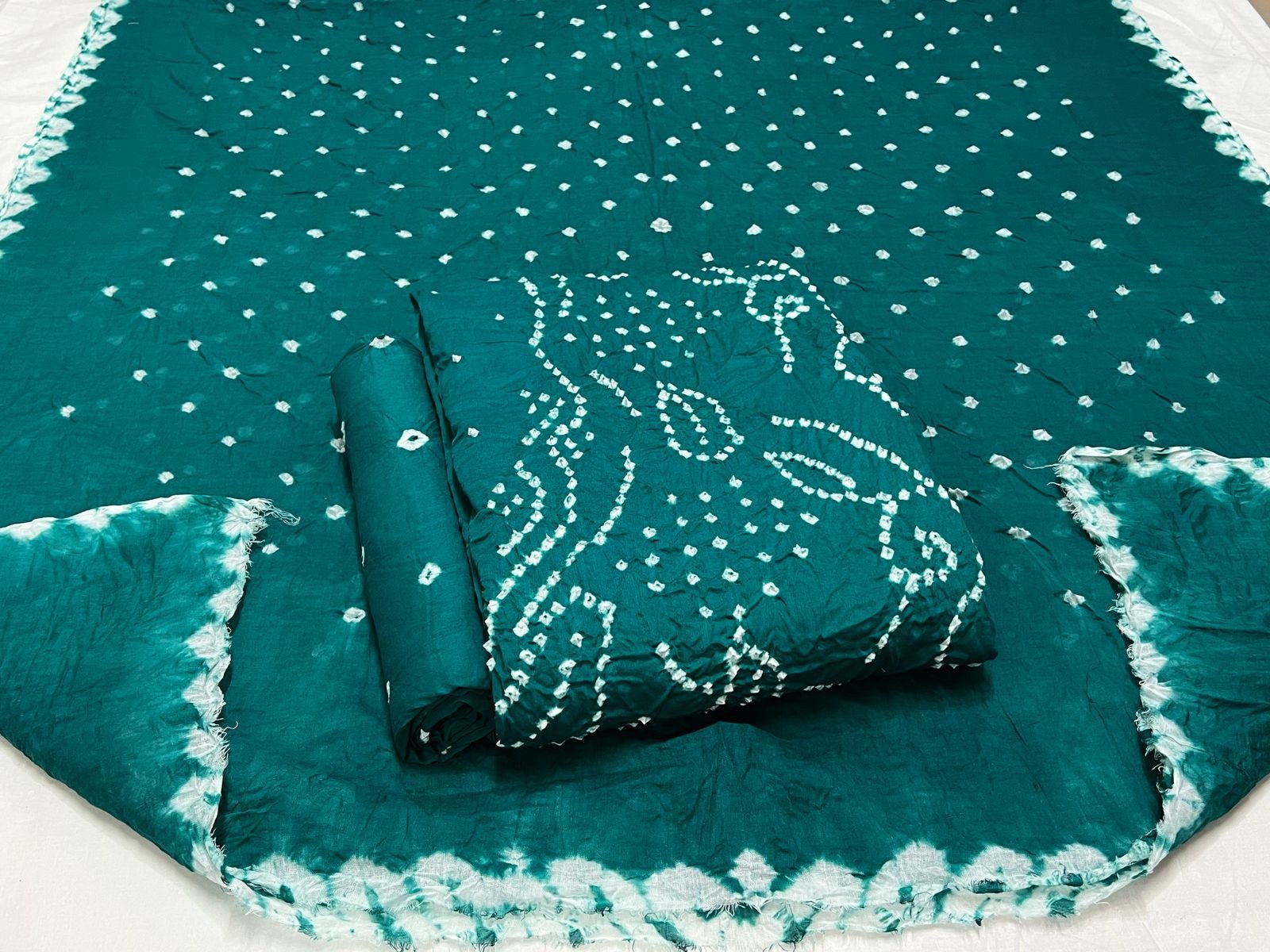 Best quality Bandhani Cotton Suit Set with Cotton Dupatta