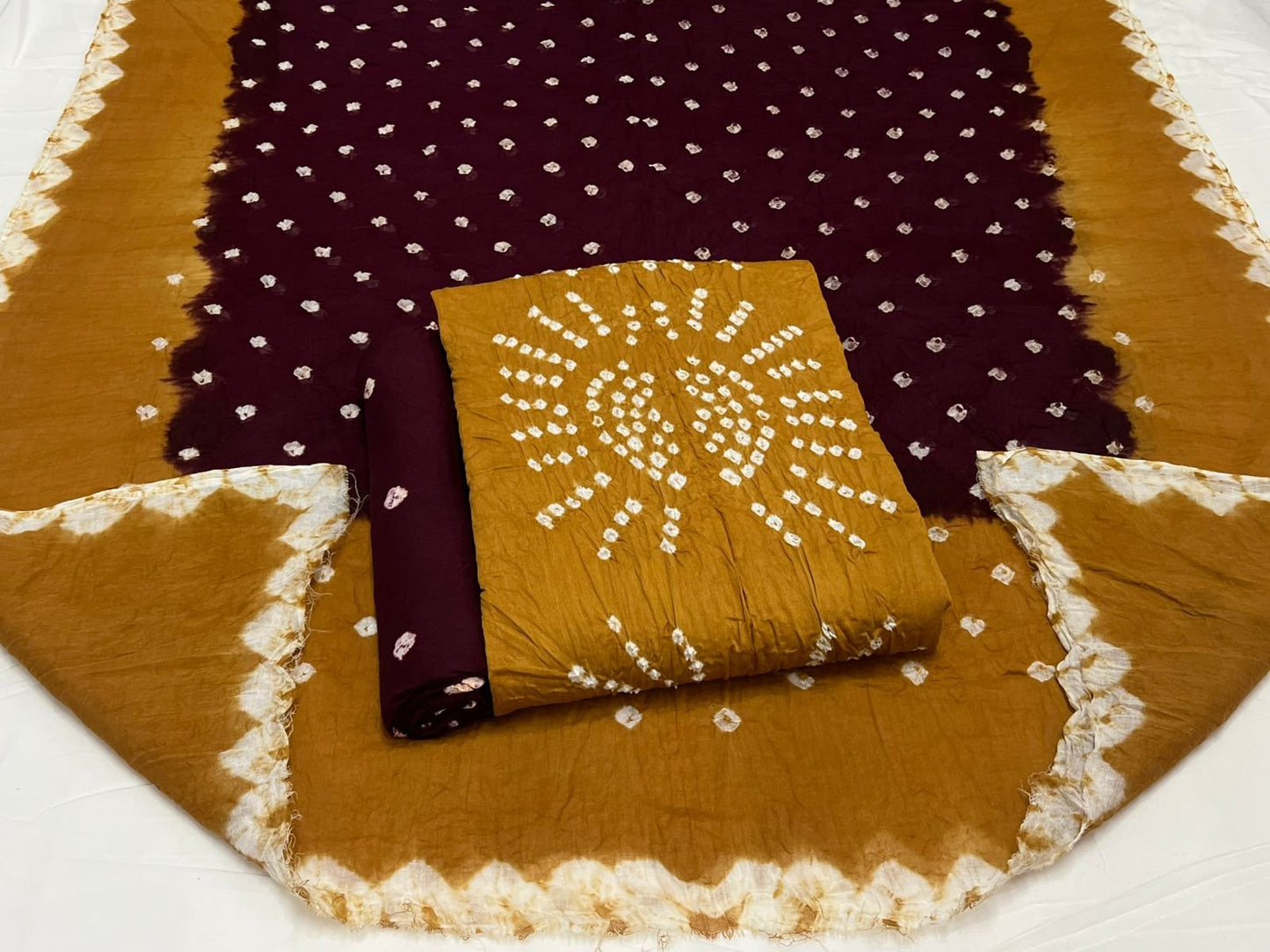 Best quality Bandhani Cotton Suit Set with Cotton Dupatta