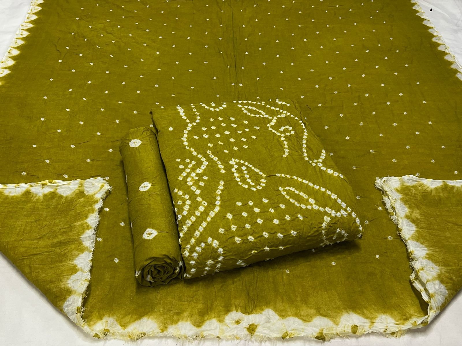 Best quality Bandhani Cotton Suit Set with Cotton Dupatta