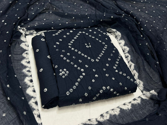 Best quality Bandhani Cotton Suit Set with Cotton Dupatta