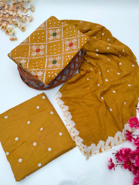 Bandhani Cotton Suit Set