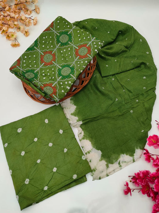 Bandhani Cotton Suit Set