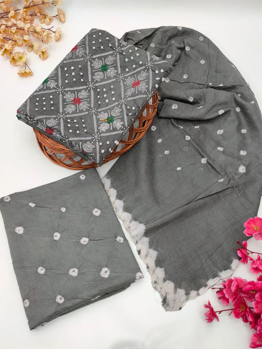 Bandhani Cotton Suit Set