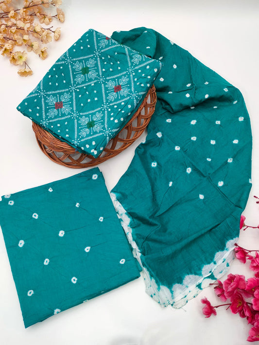 Bandhani Cotton Suit Set