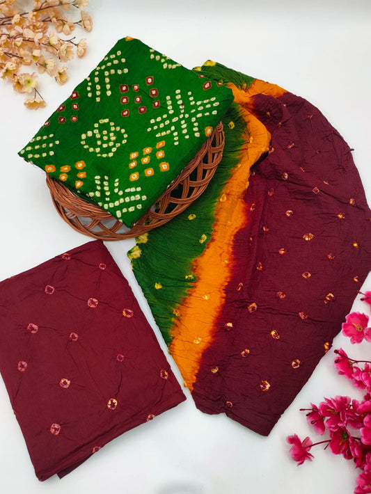 Bandhani Cotton Suit Set