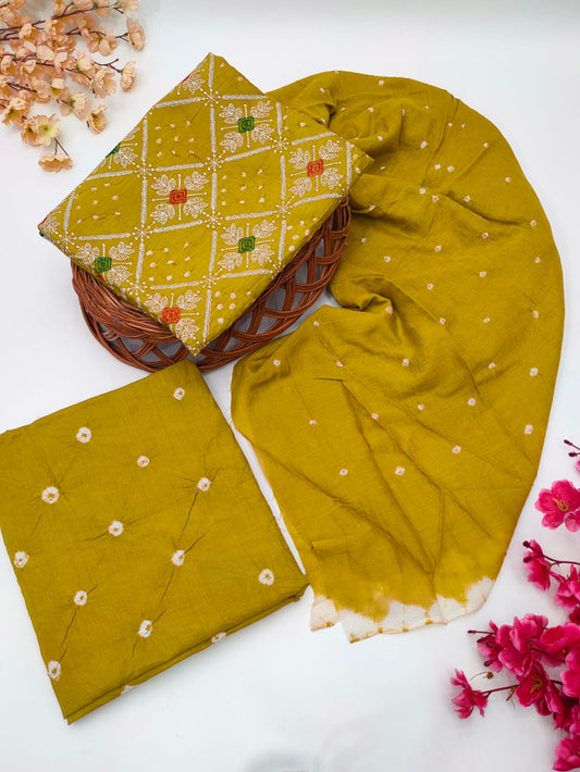 Bandhani Cotton Suit Set