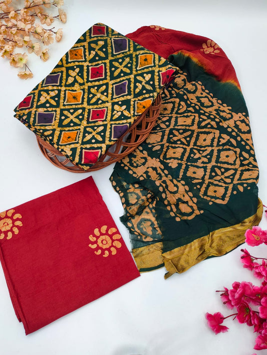 Bandhani Cotton Suit Set