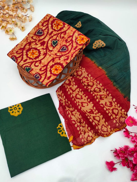 Bandhani Cotton Suit Set