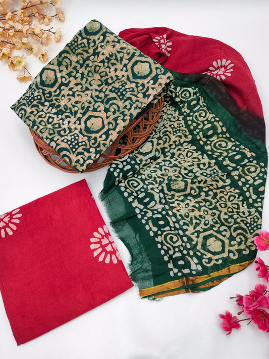 Bandhani Cotton Suit Set