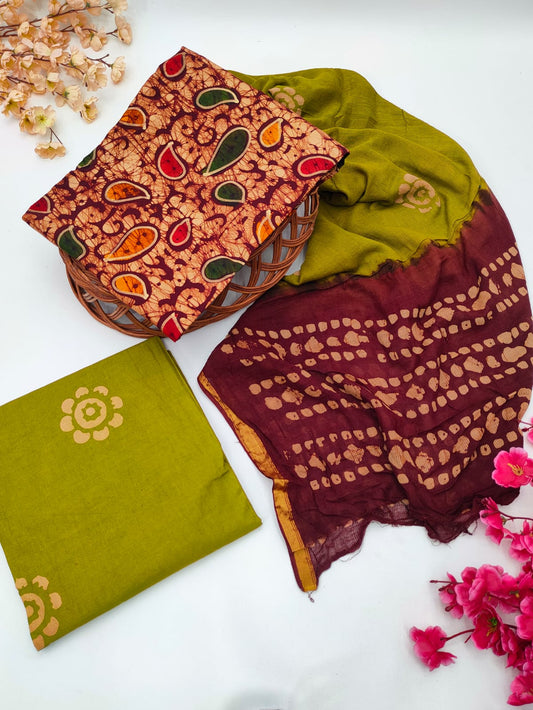 Bandhani Cotton Suit Set