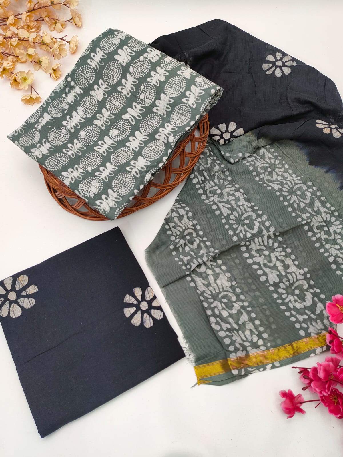 Bandhani Cotton Suit Set