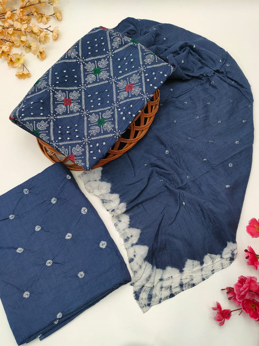 Bandhani Cotton Suit Set