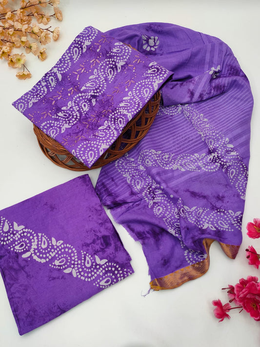Bandhani Cotton Suit Set
