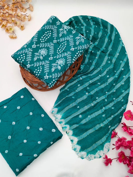 Bandhani Cotton Suit Set