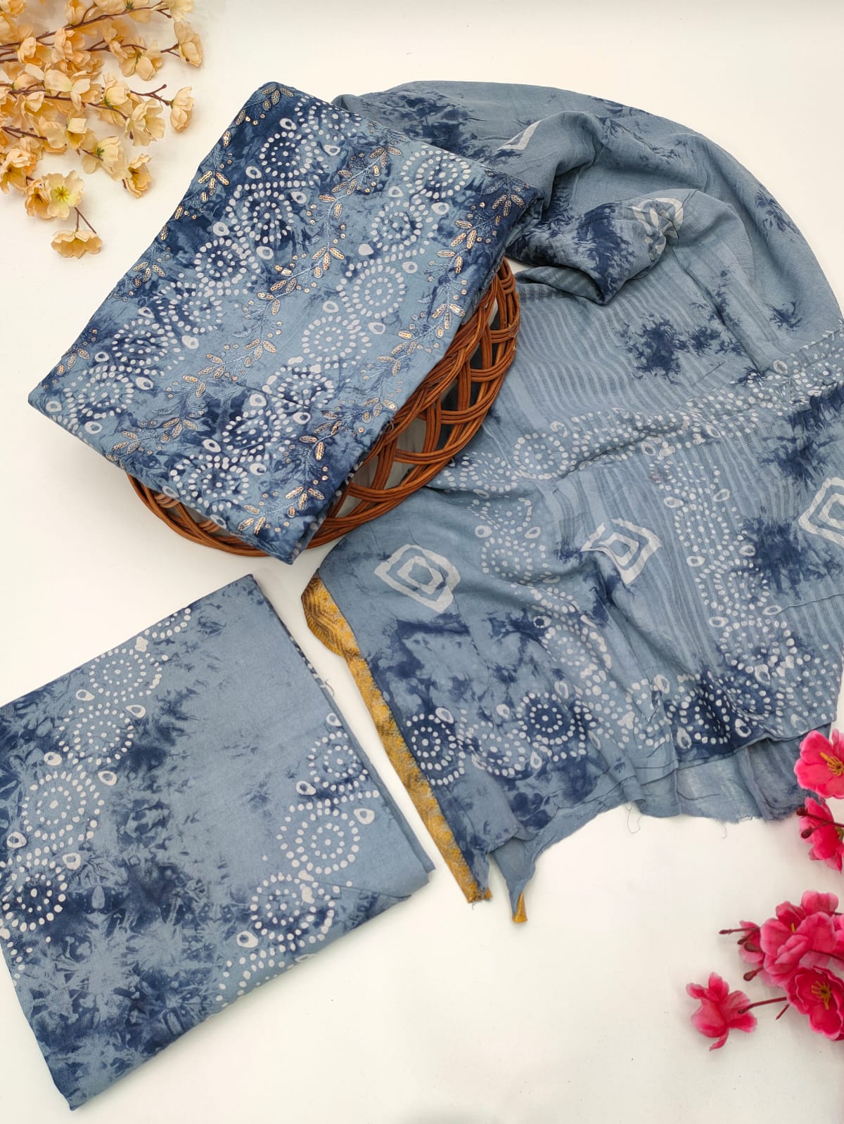 Bandhani Cotton Suit Set